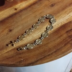Gold Tone Religious Bracelet